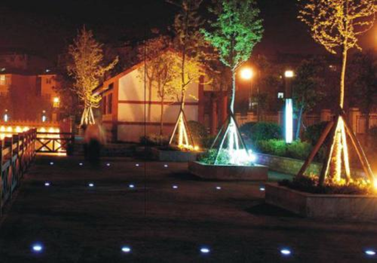 【云南】公园亮化地埋灯展现了夜晚公园的动态和妩媚